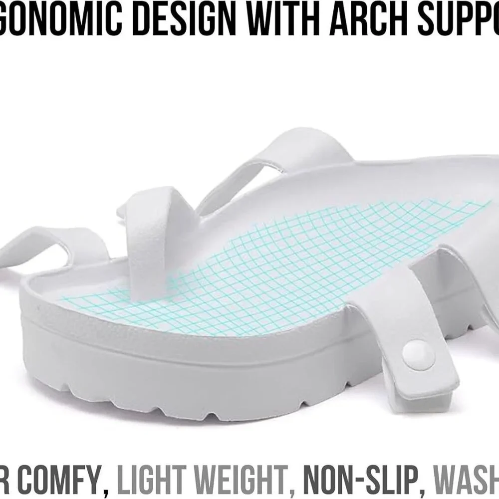 Pillow Slides Anti-Slip Sandals Double Buckle Cloud Slippers Home Outdoor 9&10